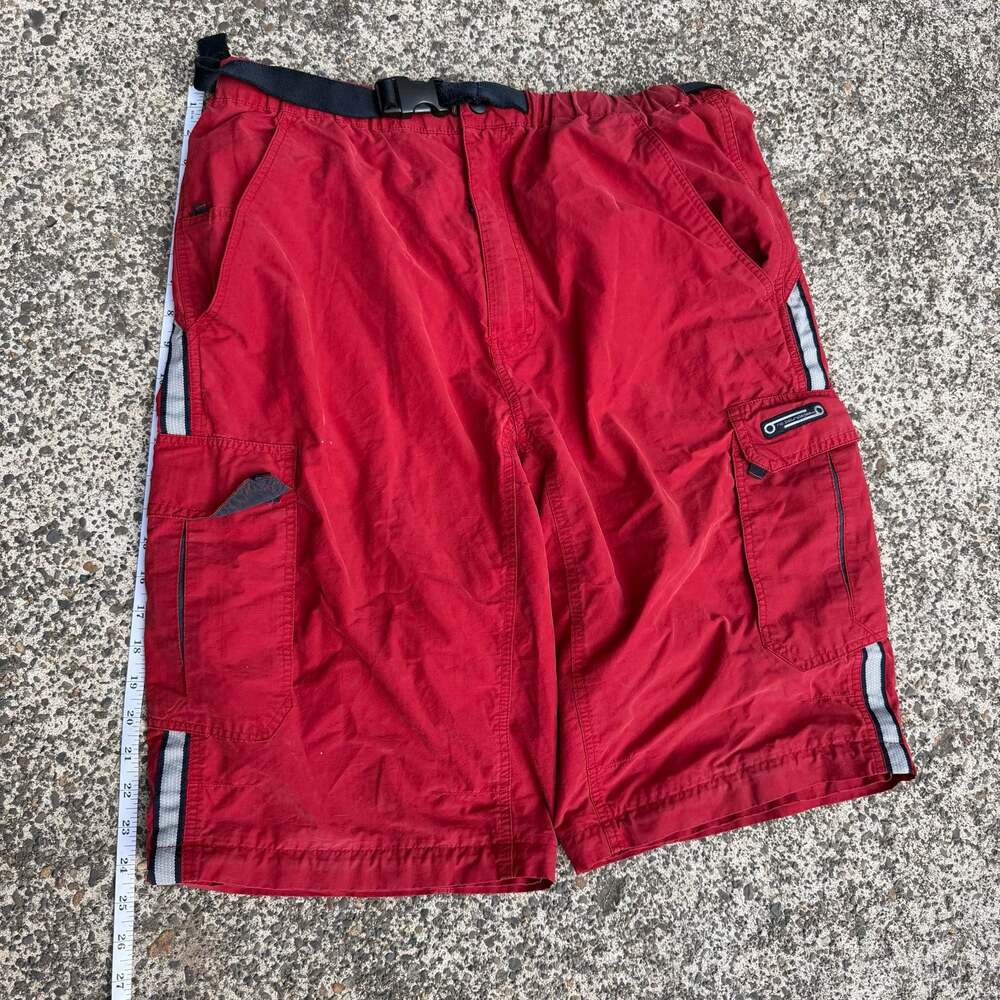 No Boundaries Y2K Vintage Persimmon Red Technical Cargo Shorts Size M